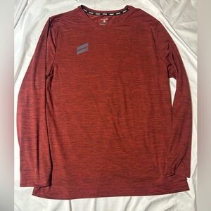 Hurley X Mens Long Sleeve Shirt Size Small Burgundy Logo Front Active Pullover